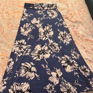 Gilli Blue and Cream A-line Midi Skirt Resort Wear